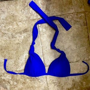 Blue Gianni Bini Striped Halter Bikini Top size M